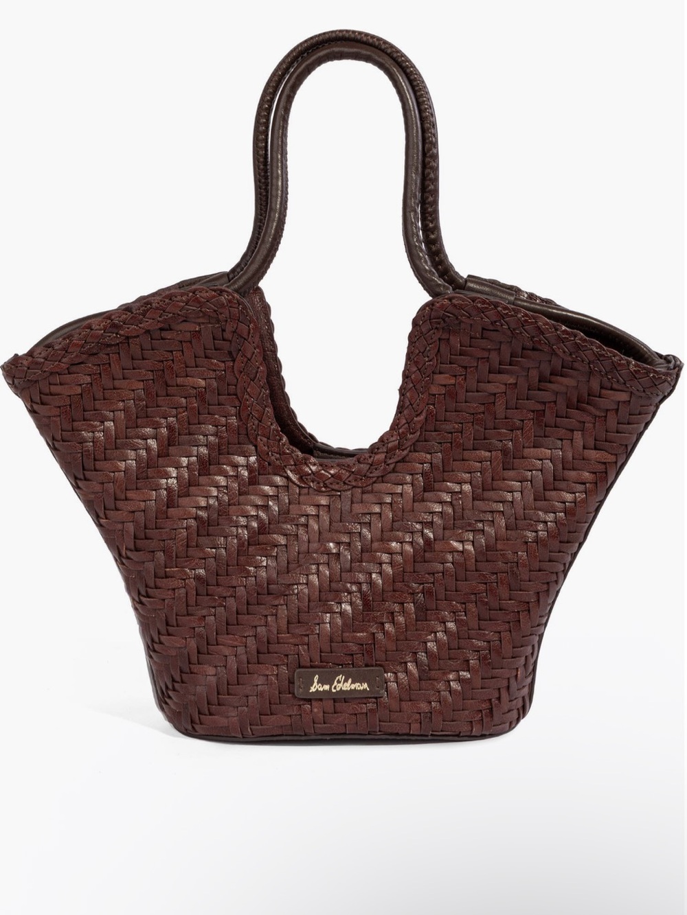 Worn 1x - Lynn Woven Crossbody - Brown Leather